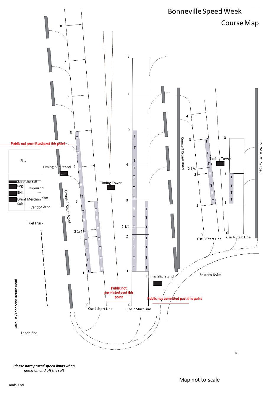 Bonneville Speed Week 2017 Layout Map