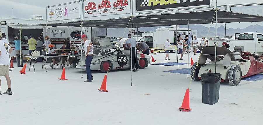 Bonneville Salt Flats Speed Week Operations Area and Tech Inspection